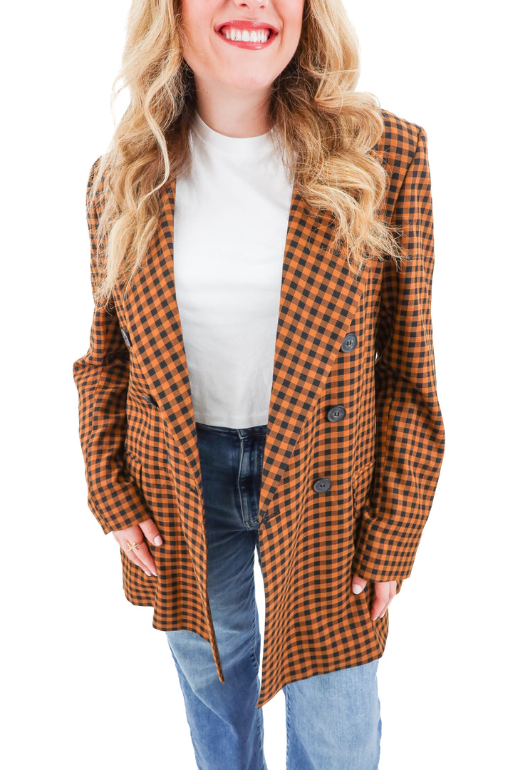 free people plaid blazer (xl; retail $198)
