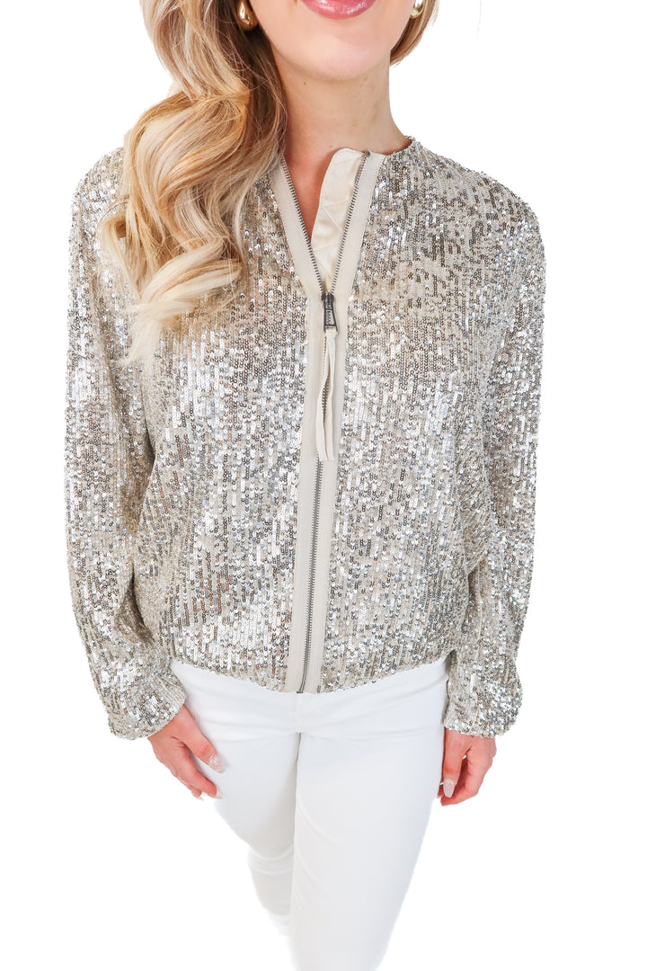 Zara sequined bomber NWT (S; retail $149)