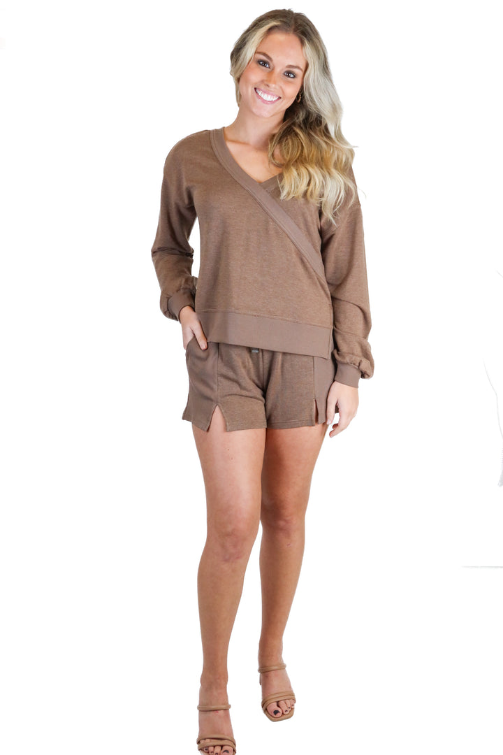 Travis Mathew brown lounge set (xs; retail $219.90)