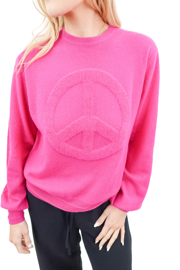 27 miles pink peace sign cashmere sweater NWT (s; retail $375)