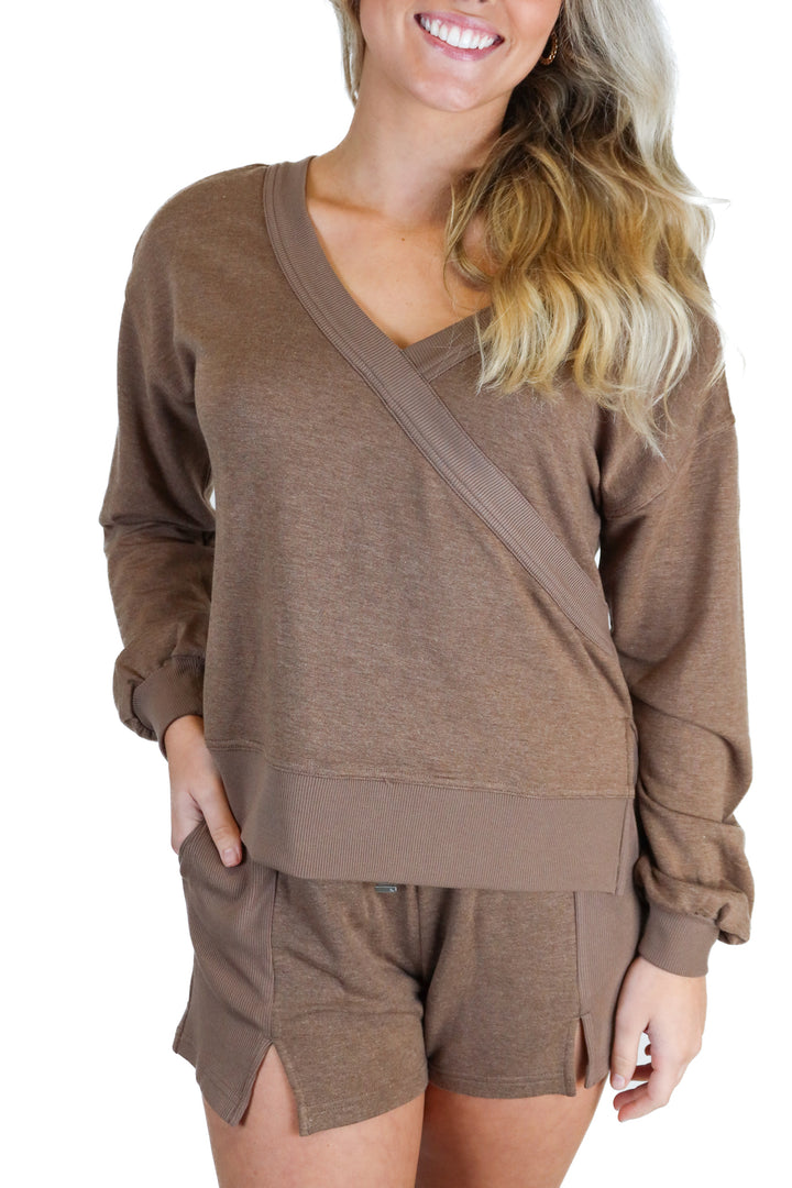 Travis Mathew brown lounge set (xs; retail $219.90)