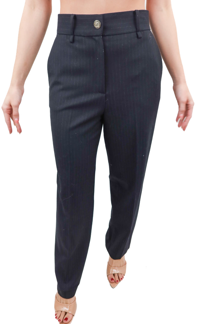 maje black striped trousers (xs; retail $365)