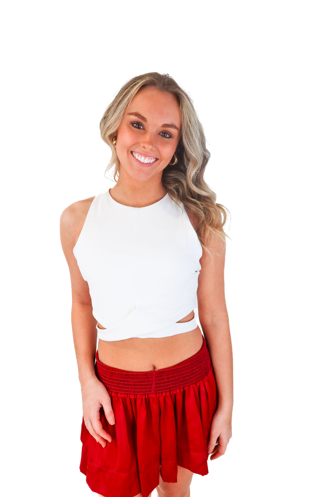 athleta white criss cross sports bra (m)