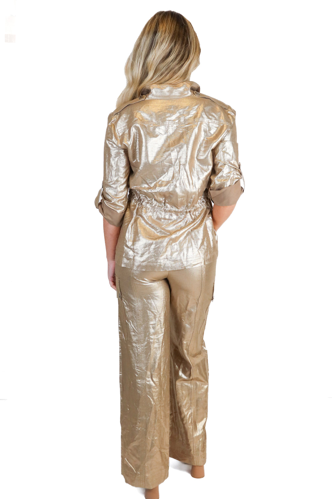Trina Turk gold metallic set NWT (xs; retail $398)