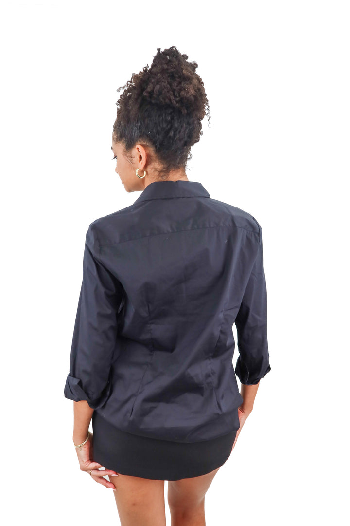 the shirt black button up top NWT (s; retail $145)