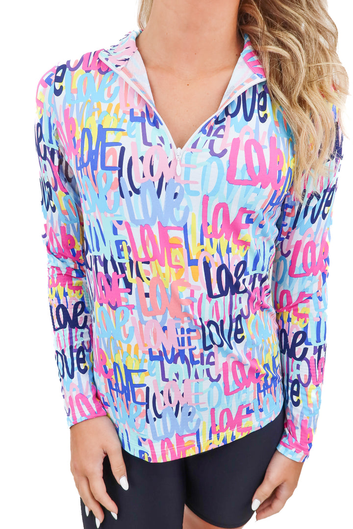 ibkul love active quarter zip (S; retail $101)