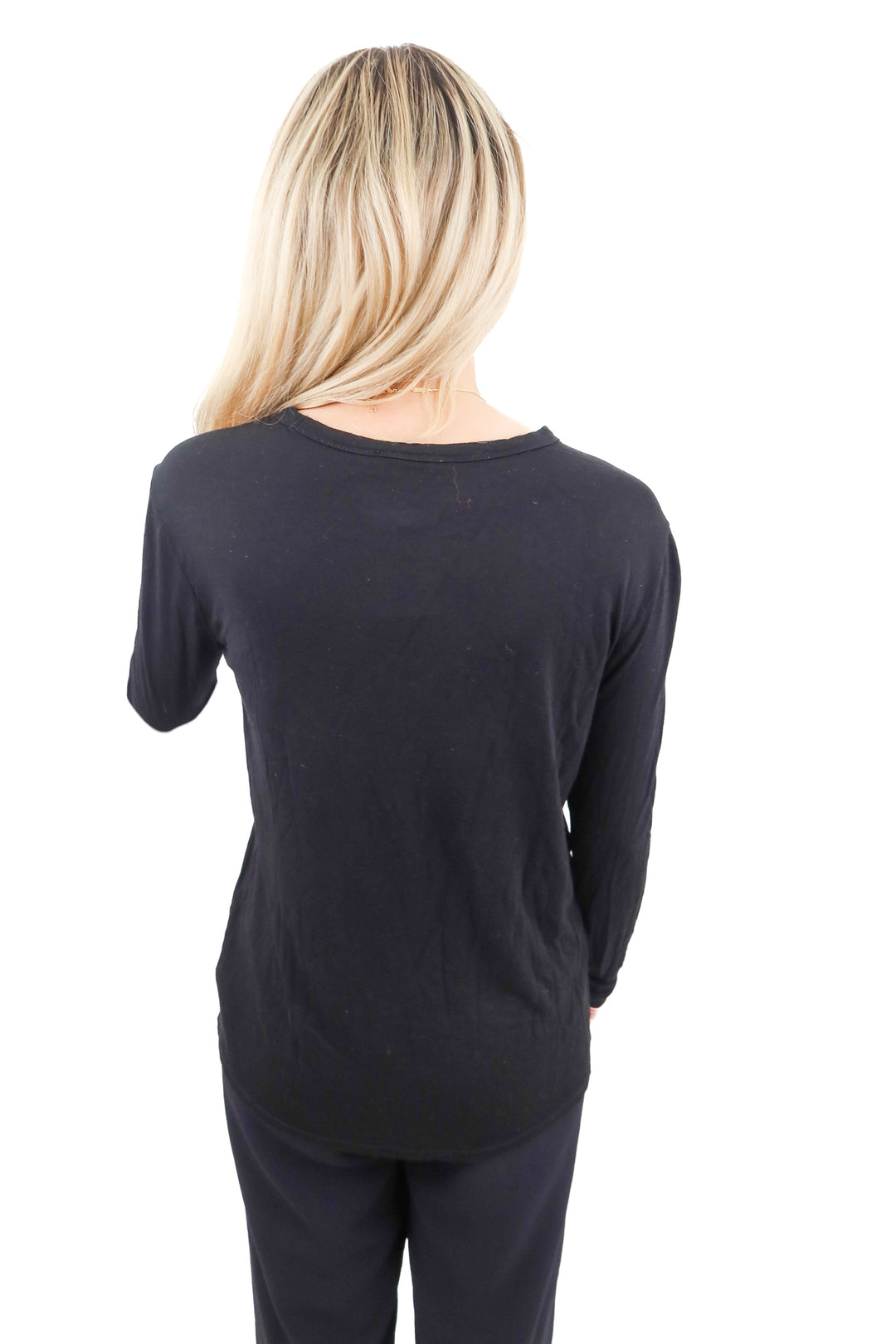alexander wang black long sleeve top (s)