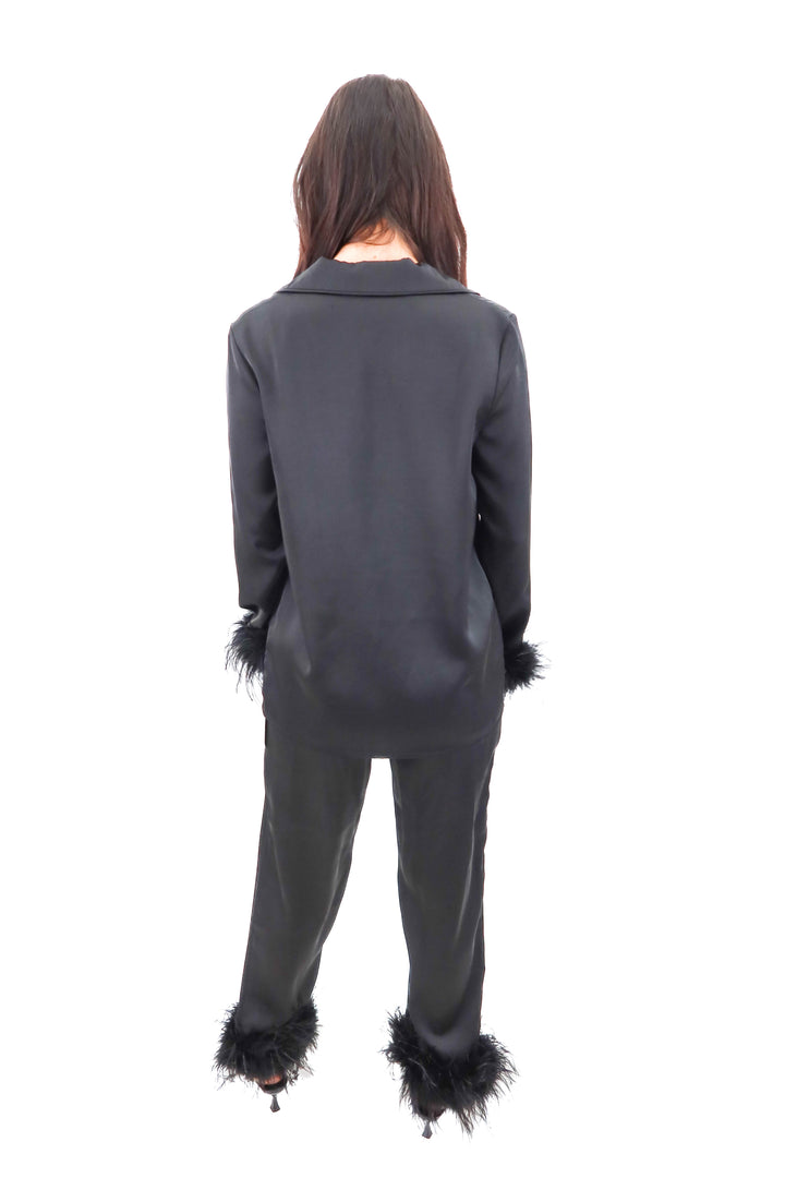 nadine merabi black darcie pj set nwt (s; retail $305)