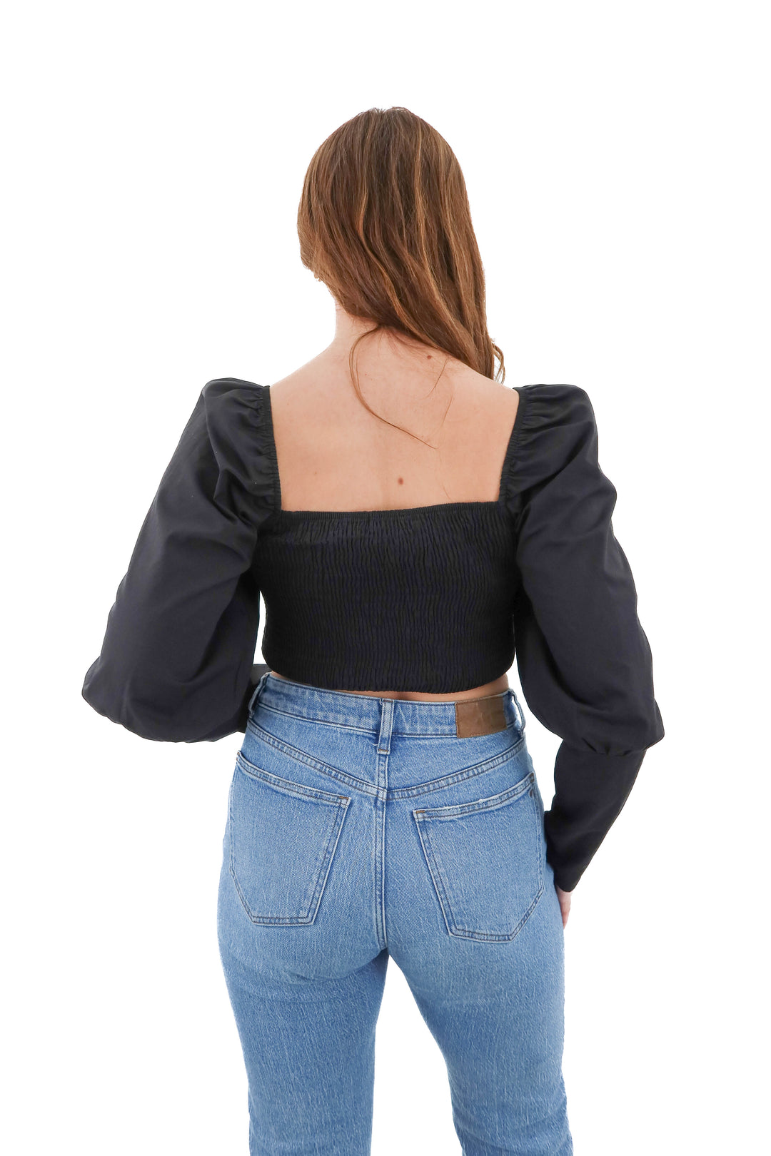 missguided black ruched crop top (10)