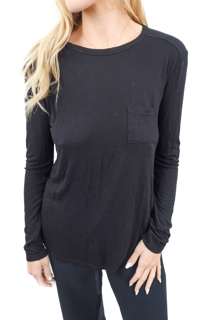 alexander wang black long sleeve top (s)