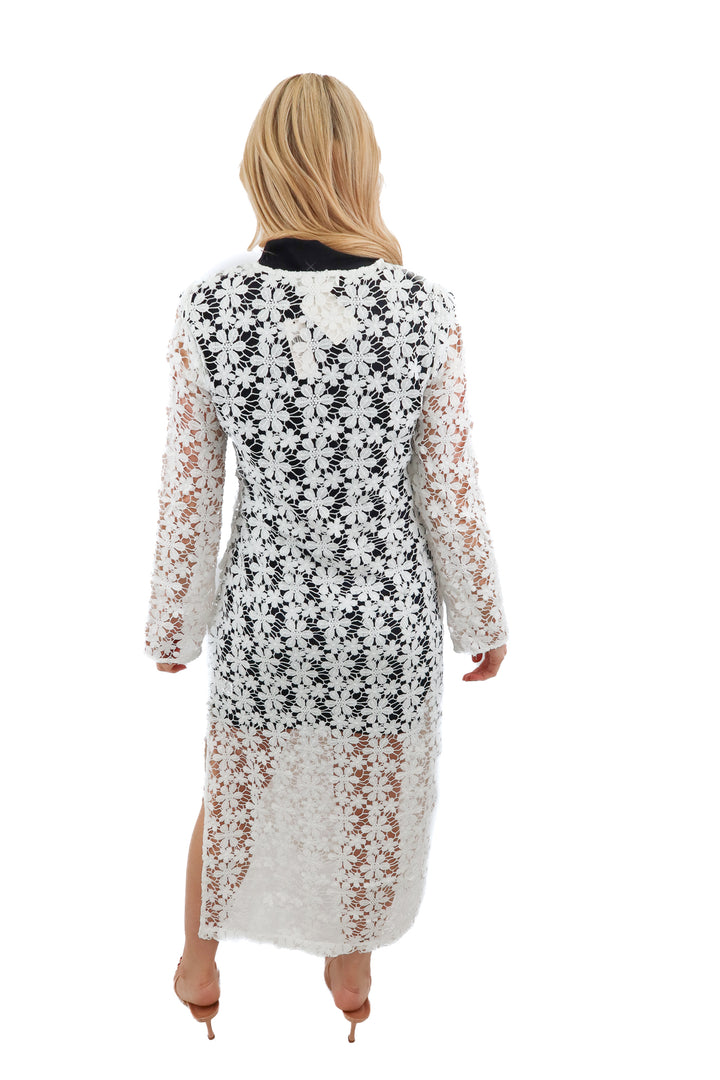 Anthropologie cream lace sheer maxi dress NWT (XS/S; retail $160)
