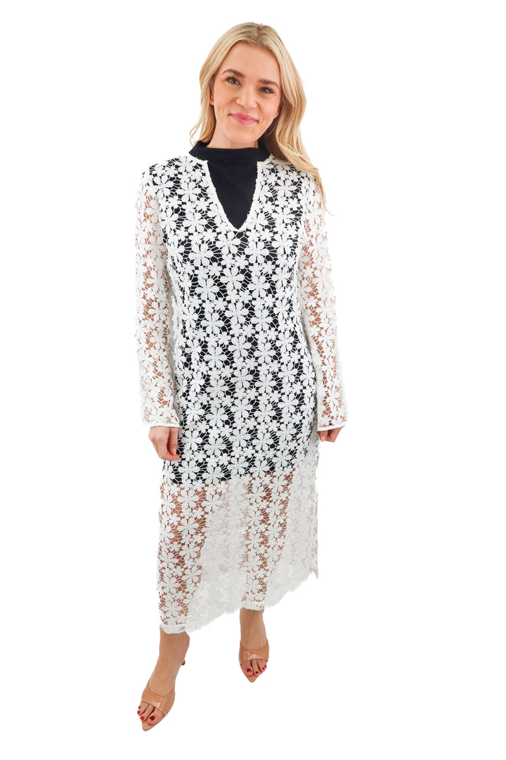 Anthropologie cream lace sheer maxi dress NWT (XS/S; retail $160)