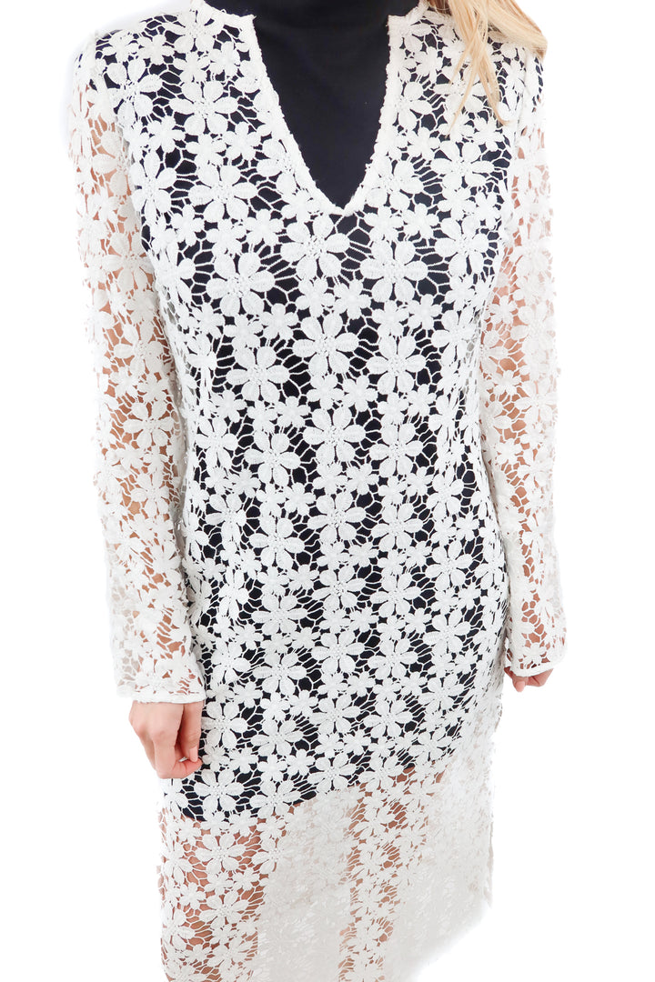 Anthropologie cream lace sheer maxi dress NWT (XS/S; retail $160)