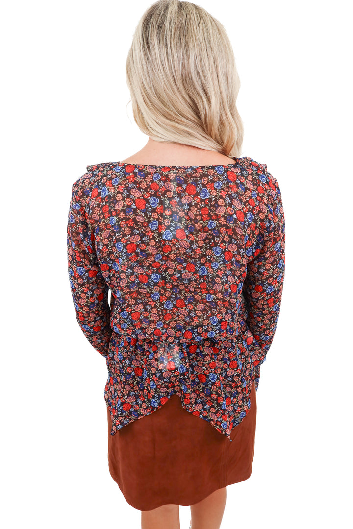 BCBG generation floral top NWT (M; retail $88)