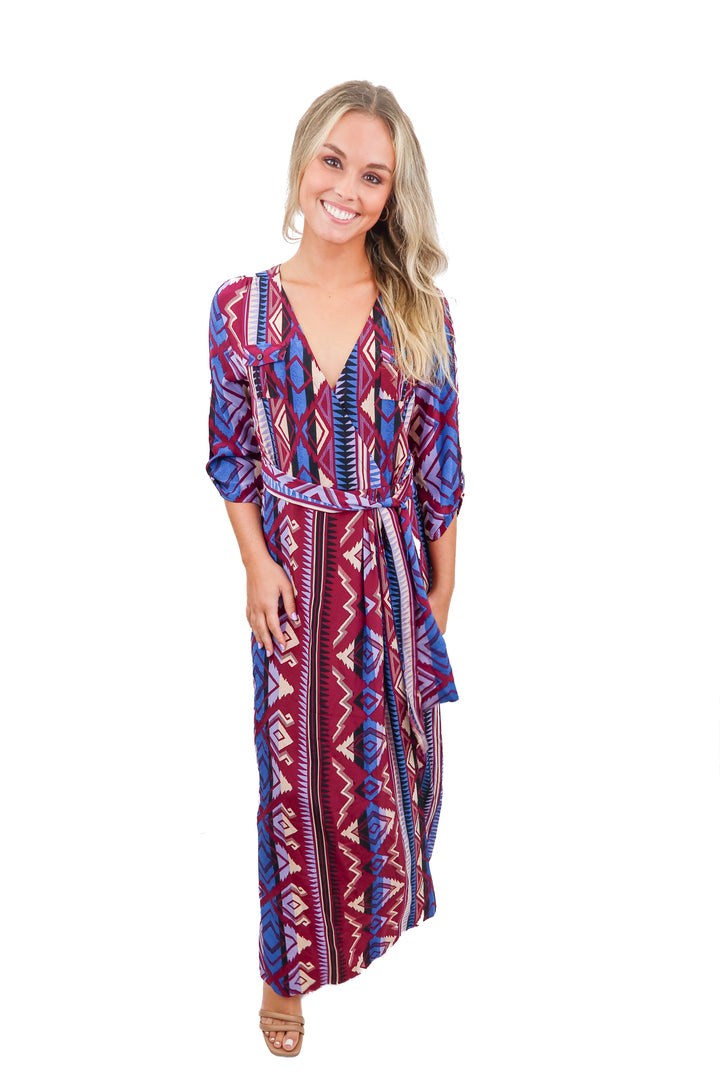 yumi kim purple aztec dress (m)