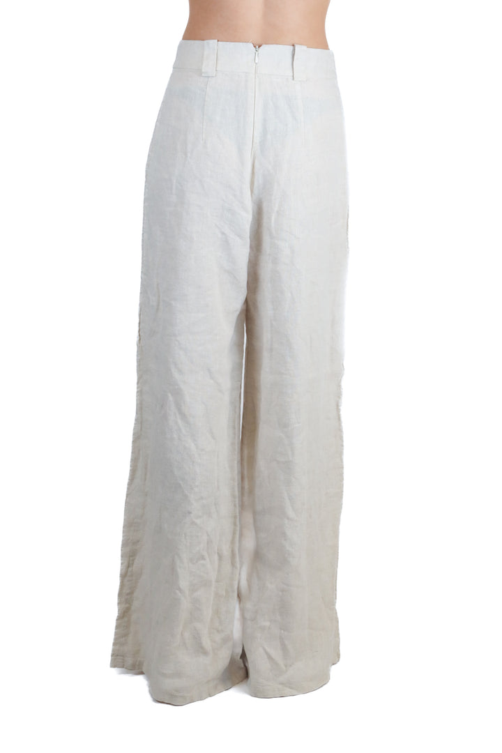 Saroka tan linen wide leg pants (6; retail $175)*