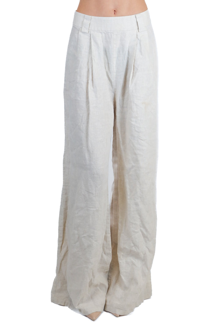 Saroka tan linen wide leg pants (6; retail $175)*