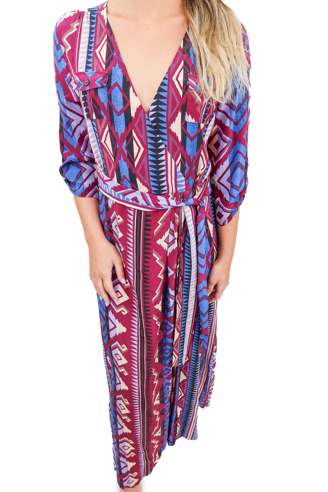 yumi kim purple aztec dress (m)