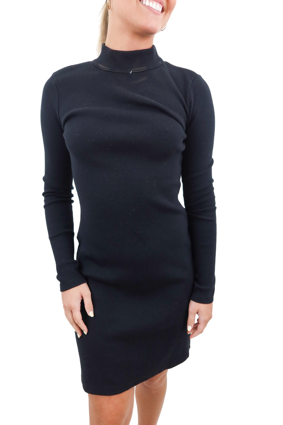 able black knit long sleeve dress NWT (xs; retail $148)