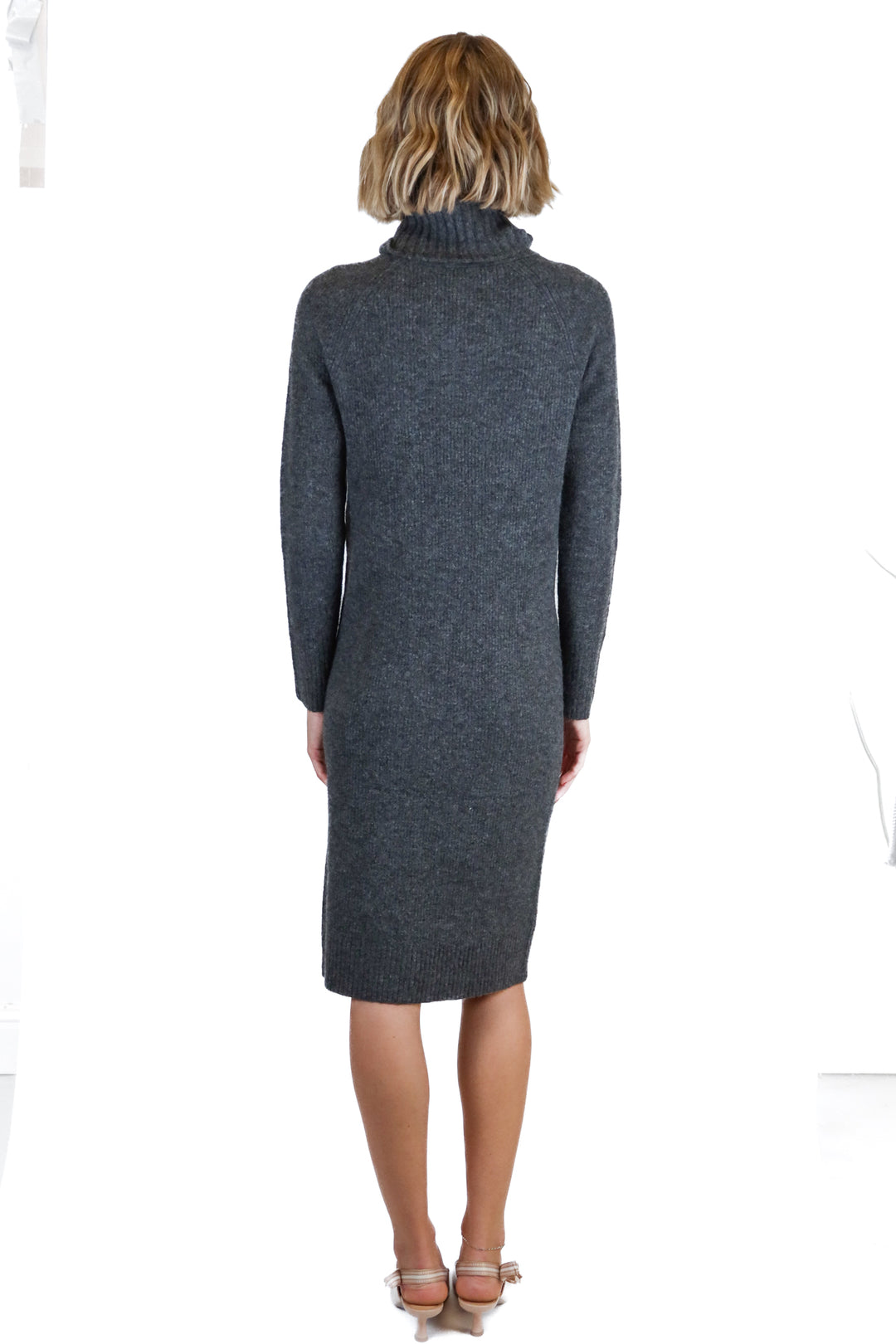 Ann Taylor gray long sleeve sweater midi dress (XS; retail $159)