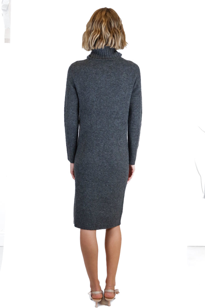 Ann Taylor gray long sleeve sweater midi dress (XS; retail $159)
