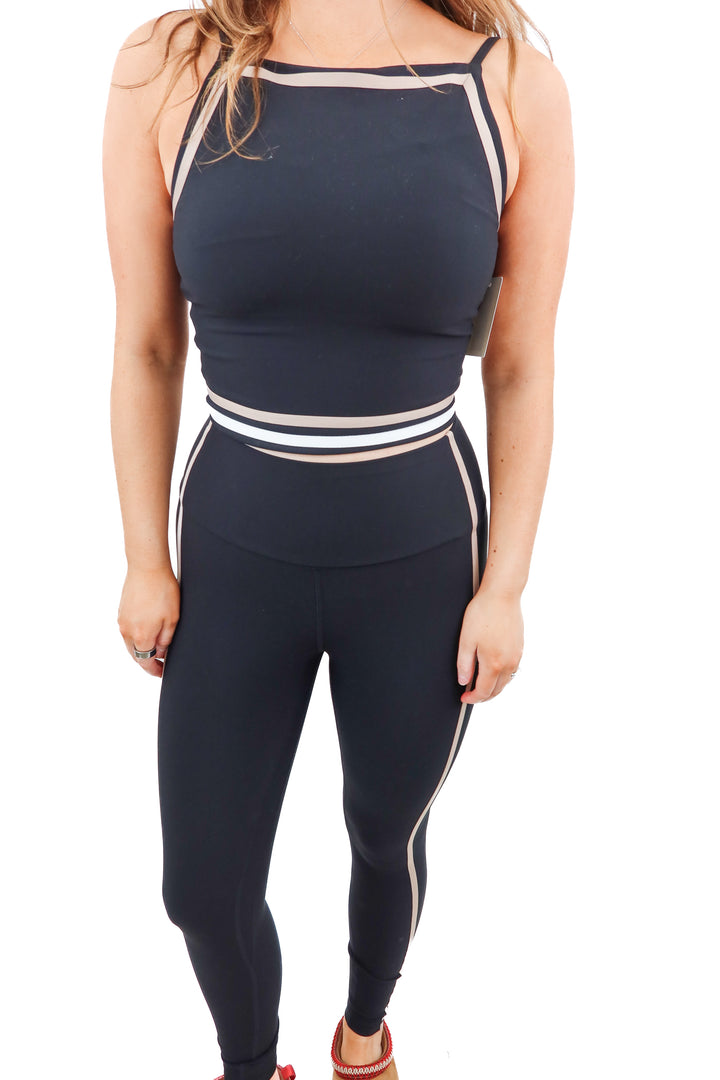 YPB sculptlux black active set with stripes (S; retail $110)