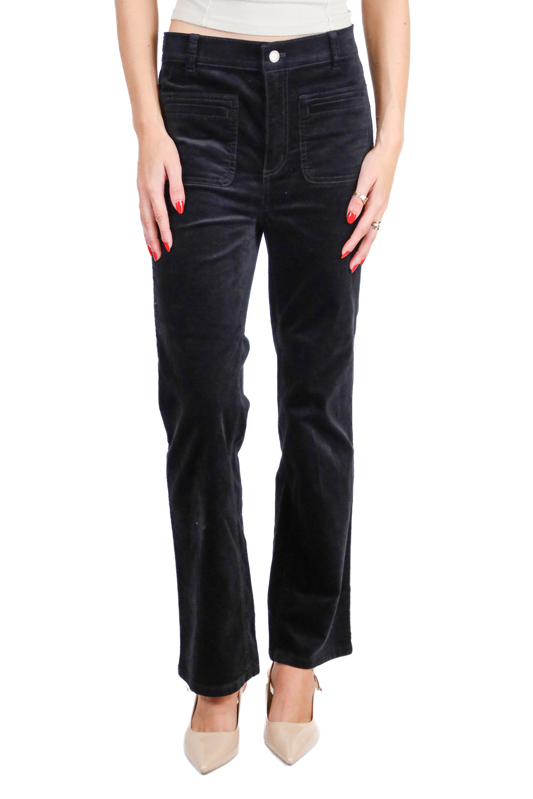 Ann taylor black velvet pants (0; retail $129)