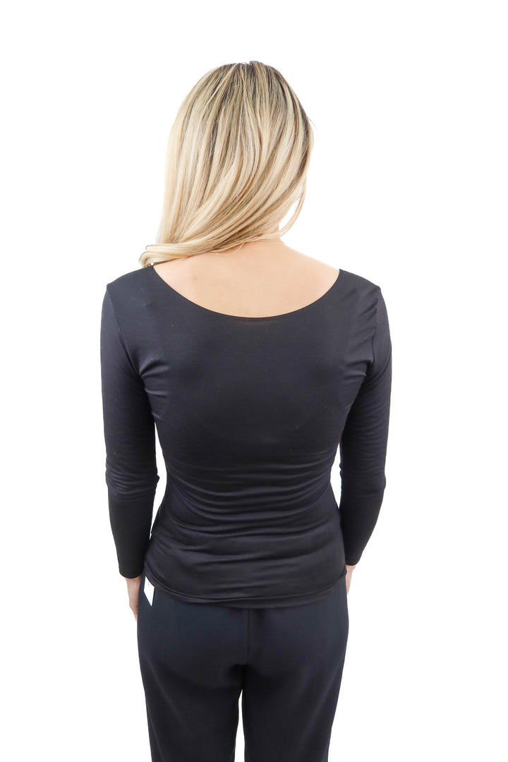 heattech black long sleeve top (s)