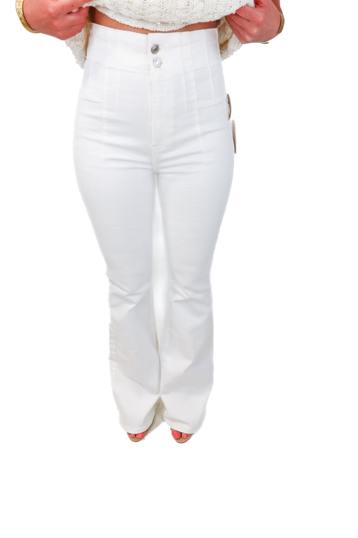we the free white flare jeans NWT (28; retails $98)