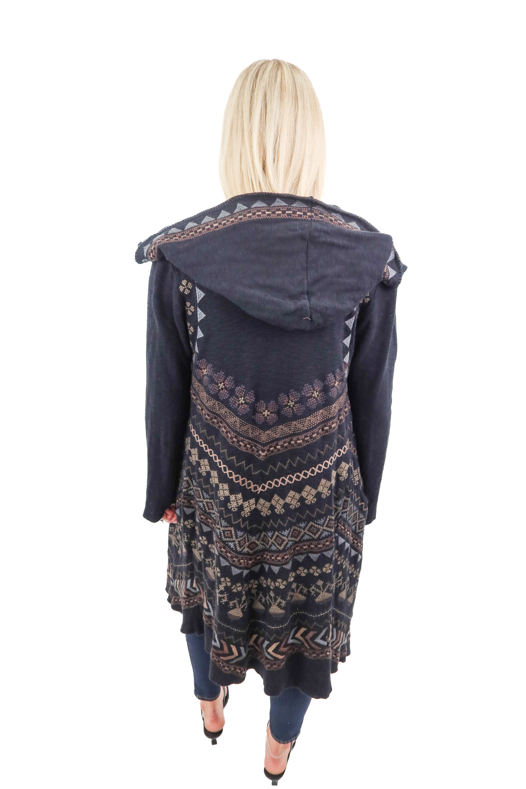 biya aztec open cardigan (xs)