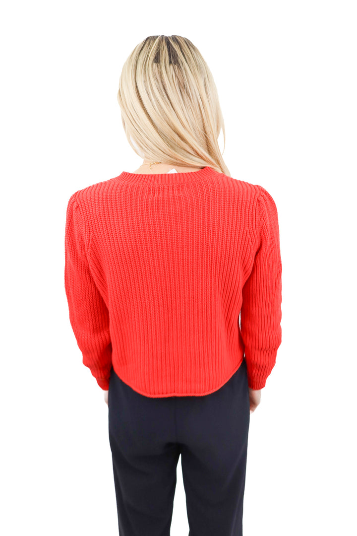 27 miles red heart cut out sweater (xs; retail $375)