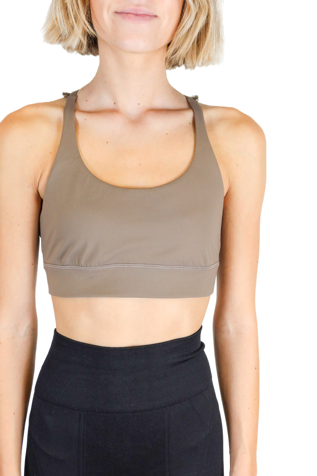Alala greige sports bra (S; retail $80)