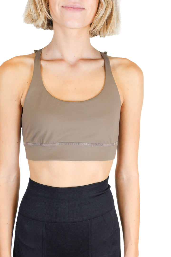 Alala greige sports bra (S; retail $80)