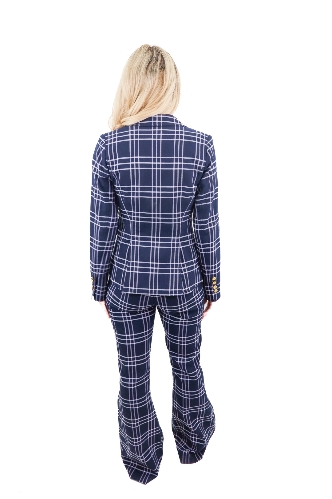 smythe purple checkered blazer set (2; retail $1,370)