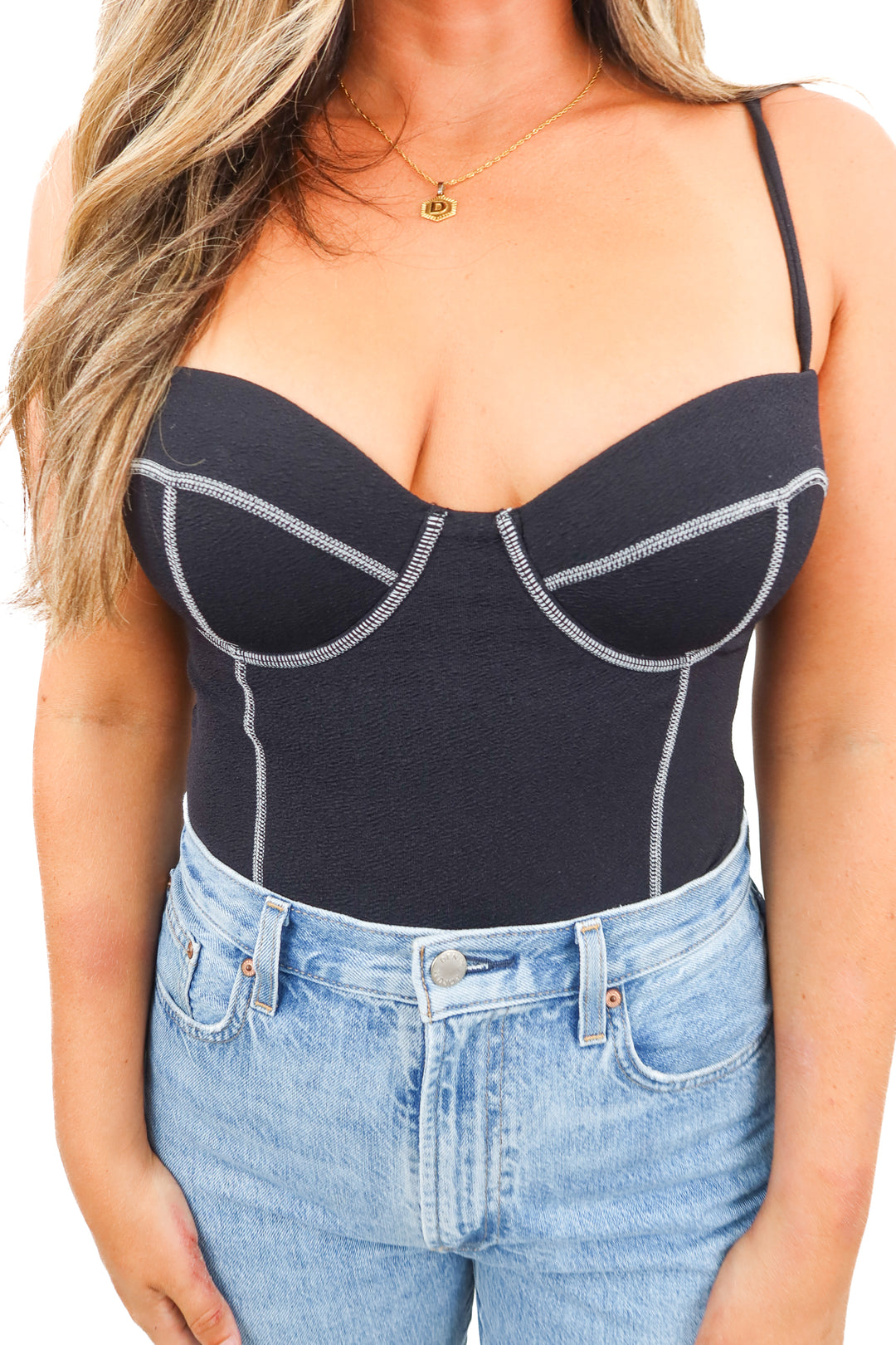onia black/white stitched one piece swimsuit (m; retail $175)