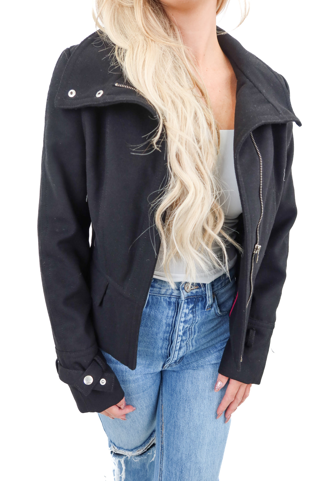 express black wool jacket (s)