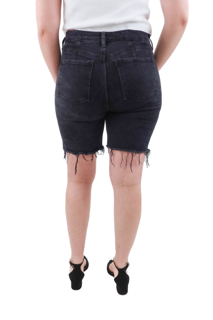 free people long black denim shorts (31)