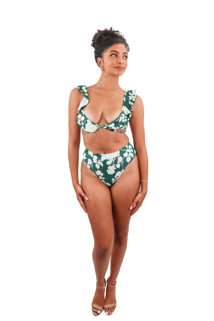 sister green floral swim set (S)