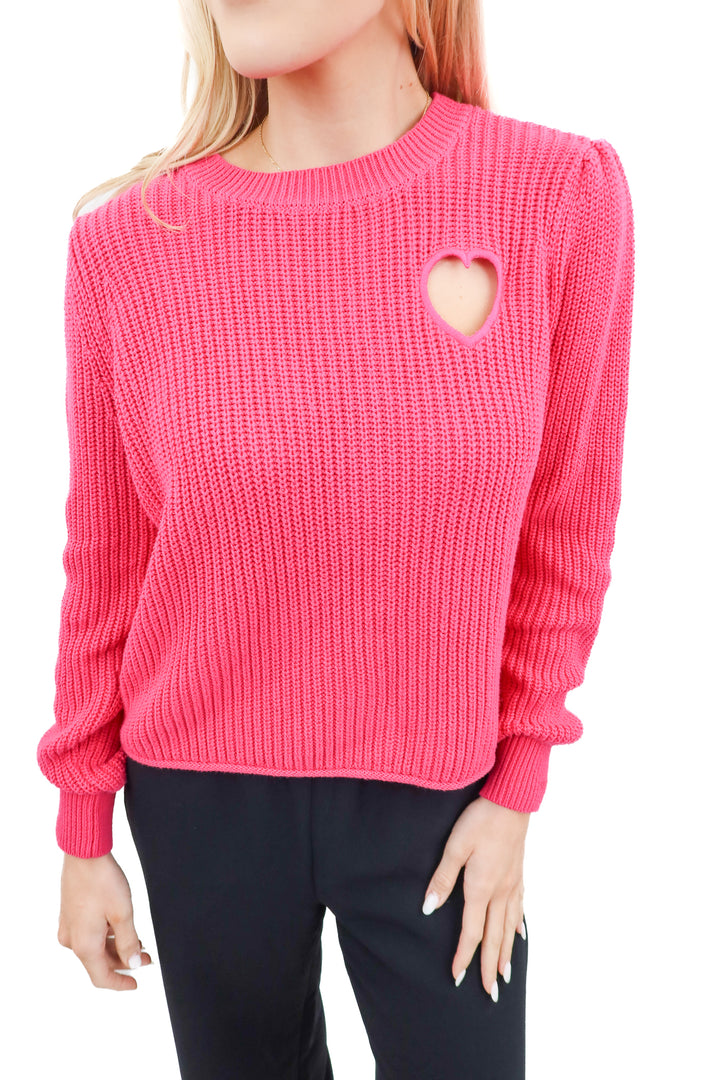 27 miles pink heart cut out sweater (s; retail $375)