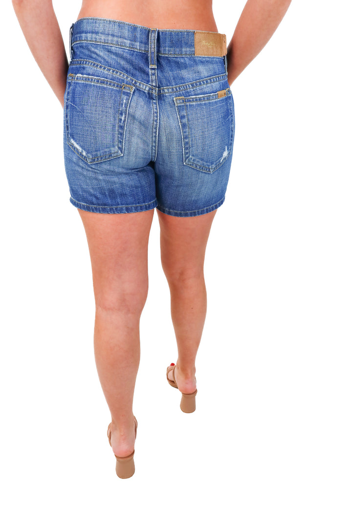 joes medium wash denim shorts (27; retail $118)