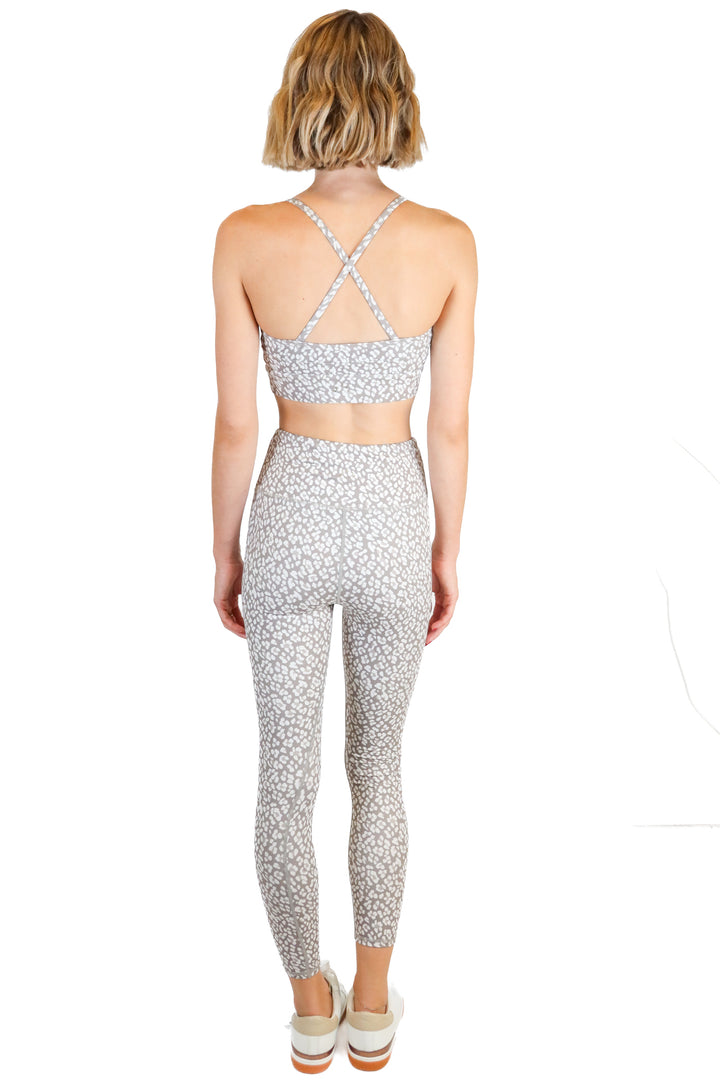 Varly Taupe Leopard Print Active Set (XS; retail $166)