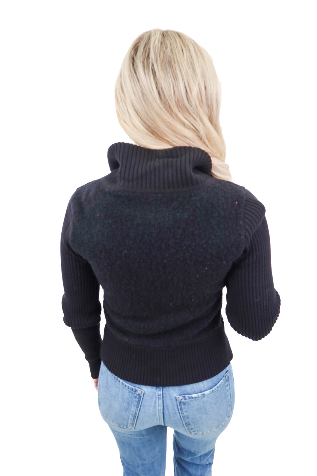 margaret olexy black knit zip up (m*)