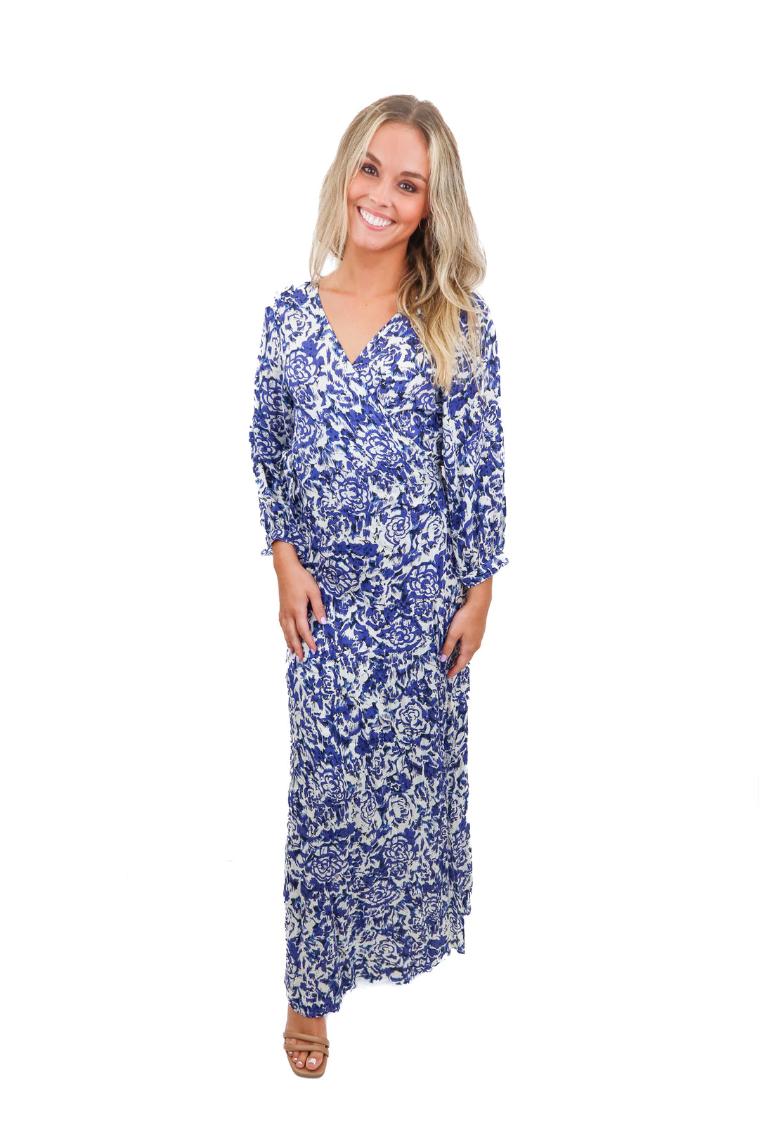 *white/blue shift dress (s)