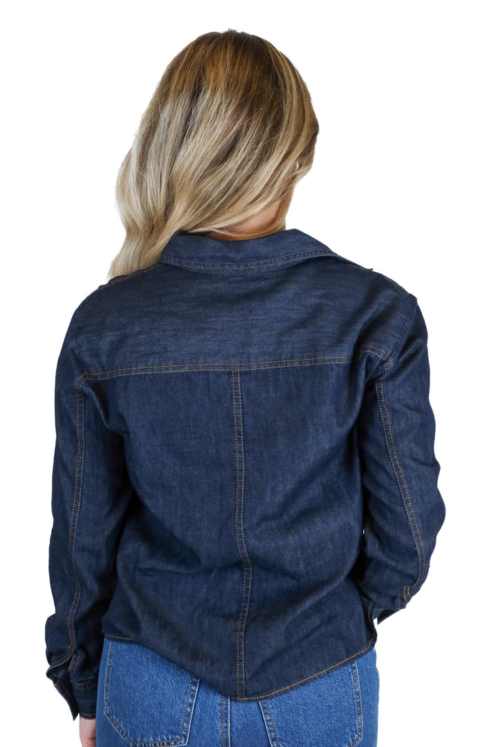 Ann taylor lightweight denim button up (xs; retail $89.50)