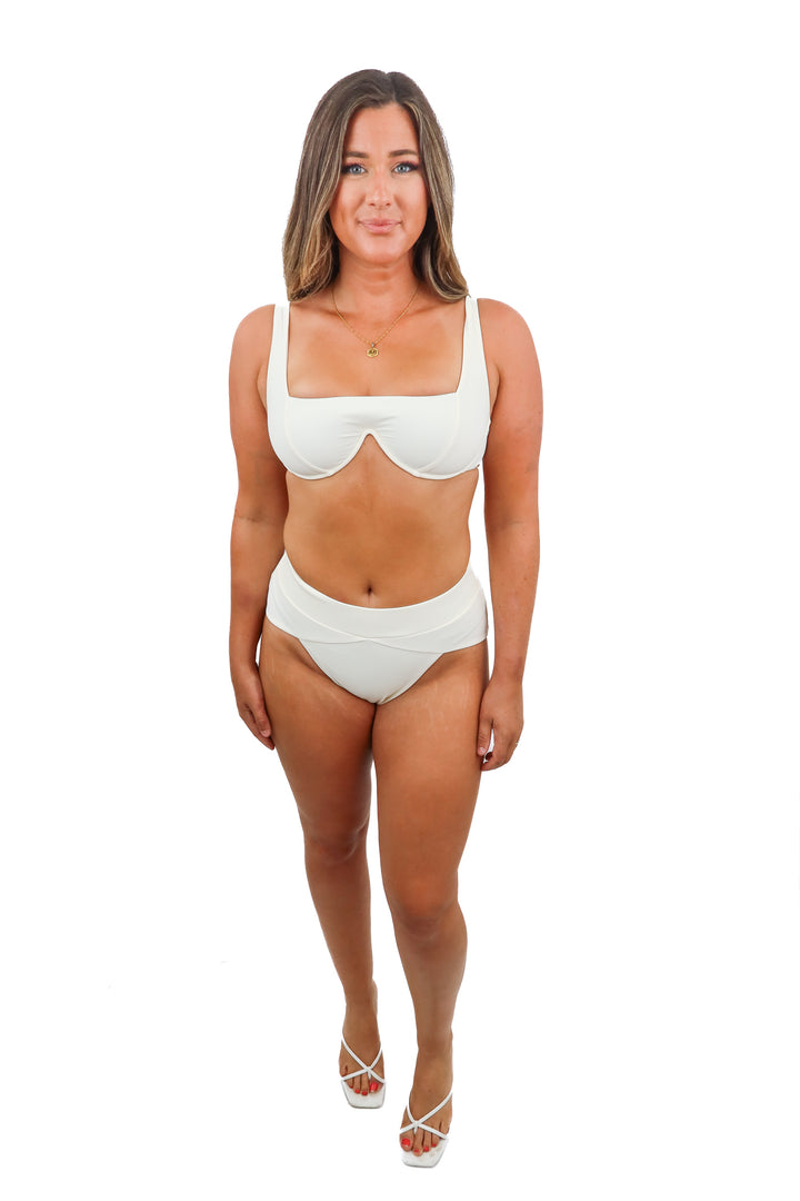 mbm ivory high waisted bikini (m; retail $149)