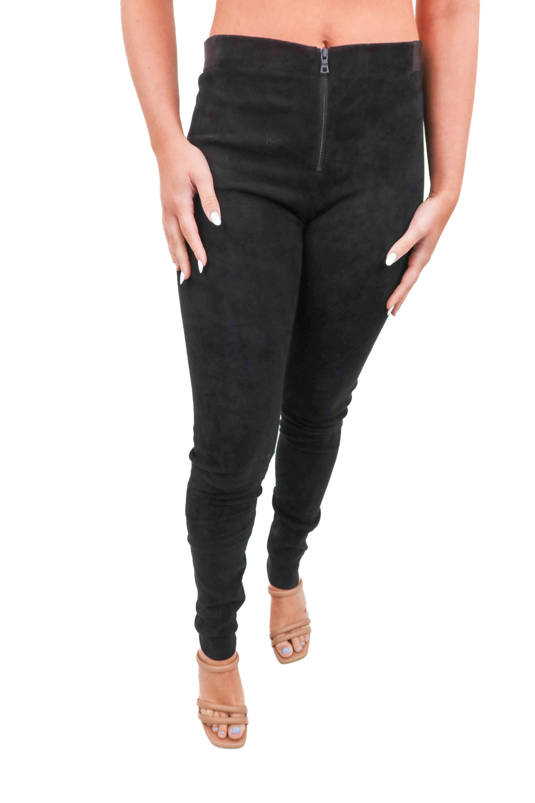 alice + olivia black suede leggings NWT (4; retail $798)