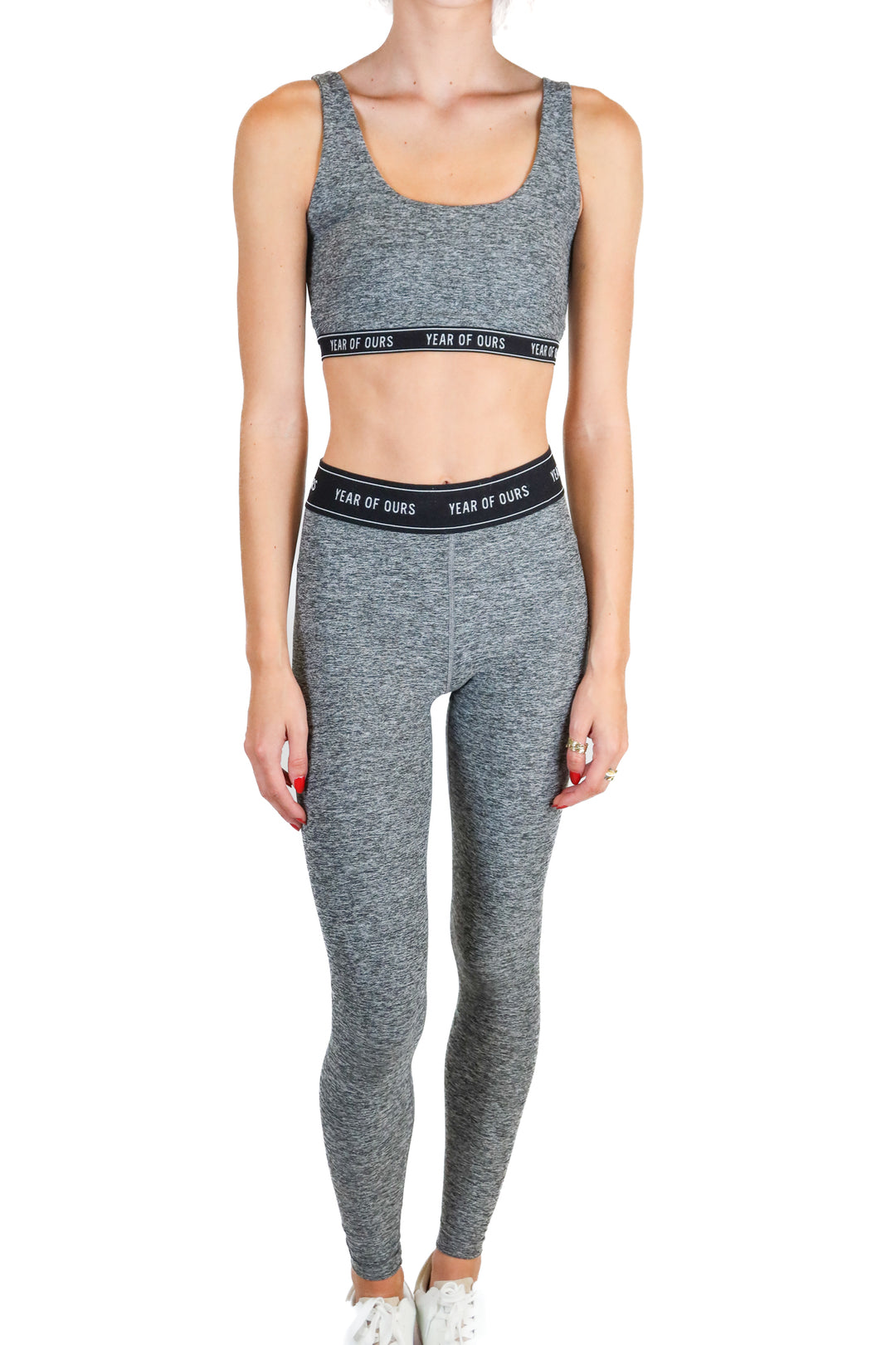 Year of Ours Heather Grey & Black Logo Set (XS; retail $202)