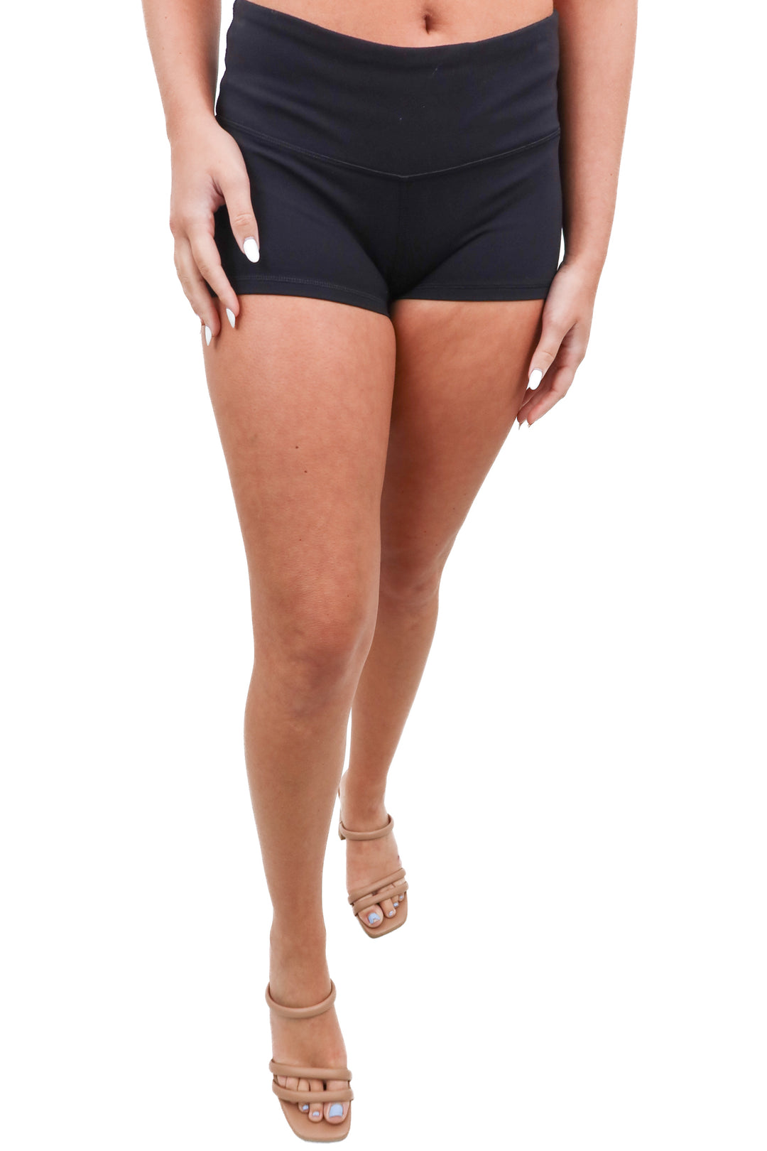 lululemon black mini spandex shorts (6)