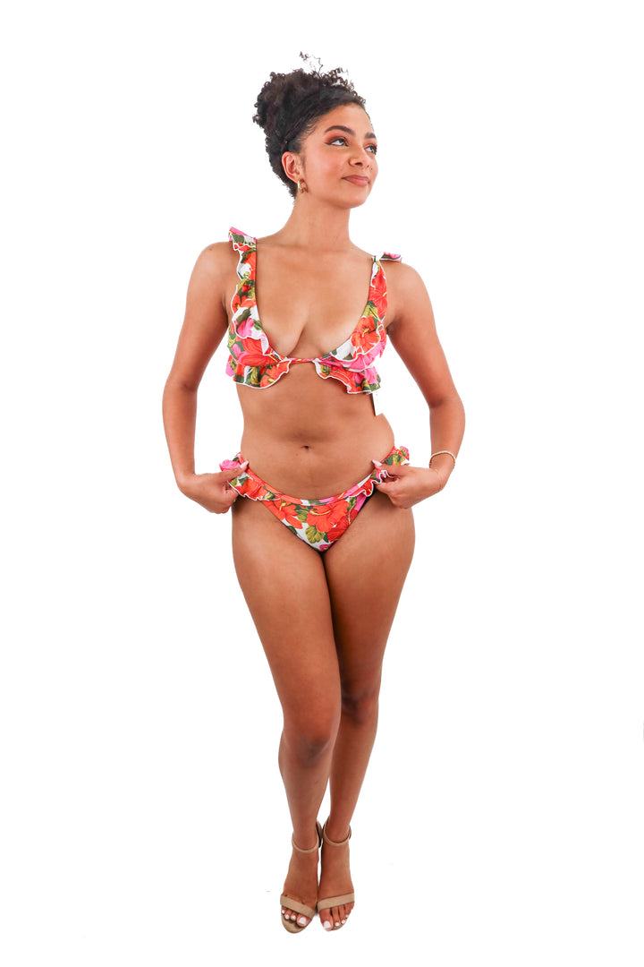 Mumu mermaid pink floral swim set (S; retail $196)