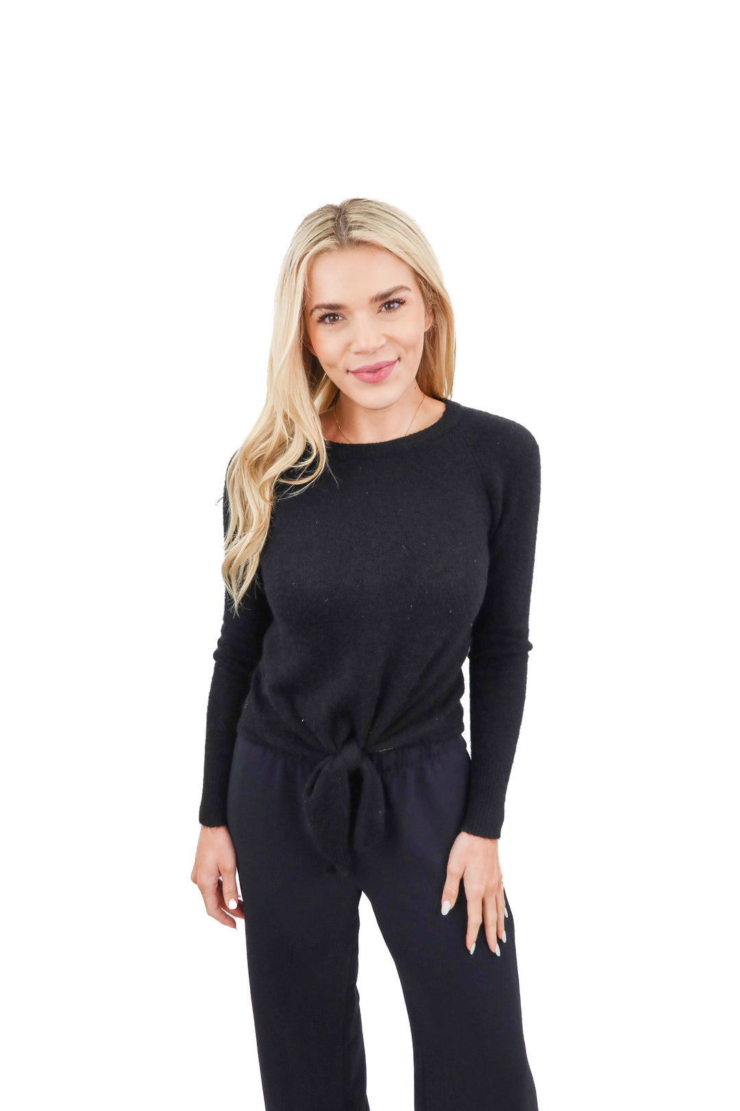 olivaceous black tie sweater (s)